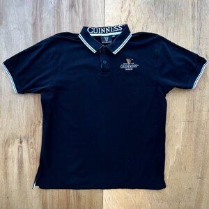 Guinness Black Polo Tee with White Trim